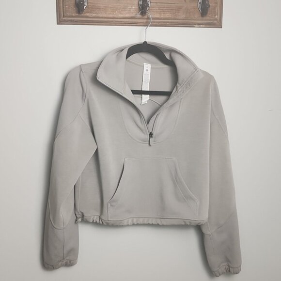 Lululemon Brushed Softstreme Ribbed Half Zip Riverstone Size 2 EUC - Picture 7 of 8